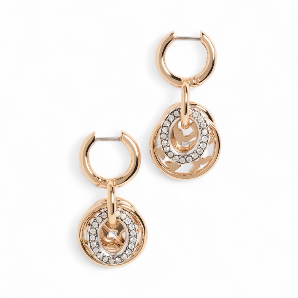 NIP Tory Burch Miller Pave’ Interlocking Earrings